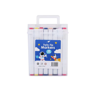 Ensemble de stylos marqueurs double pointe pour enfants, support blanc, marqueurs à double pointe, stylos d'aquarelle pour étudiants, stylos de graffiti, coffret cadeau DIY