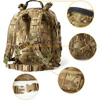 Sac à dos tactique robuste 50L en nylon MOLLE avec cadre externe pour ordinateur portable 15,6 pouces, camouflage CP, étanche, pour randonnée, camping et trekking
