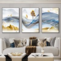 Nordique luxe ruban abstrait paysage mur Art toile moderne or cerf affiche impression cadre photo peinture pour la décoration intérieure