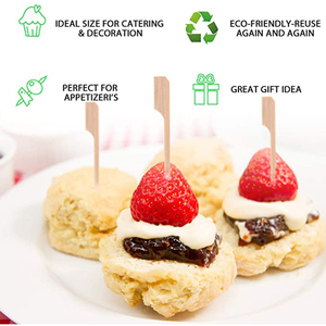 Newell Chất Lượng Cao Quảng Trường Thịt Lợn BBQ Trái Cây Đính Cườm <span class=keywords><strong>Picks</strong></span> Làm Máy Thịt Tre Xiên 20cms Cho Thịt Nướng - Product Image 3