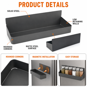Organizador de especias magnético de diseño personalizado Almacenamiento de metal de calidad para cocina Aplicación de refrigerador de pared lateral de estilo moderno - Product Image 3