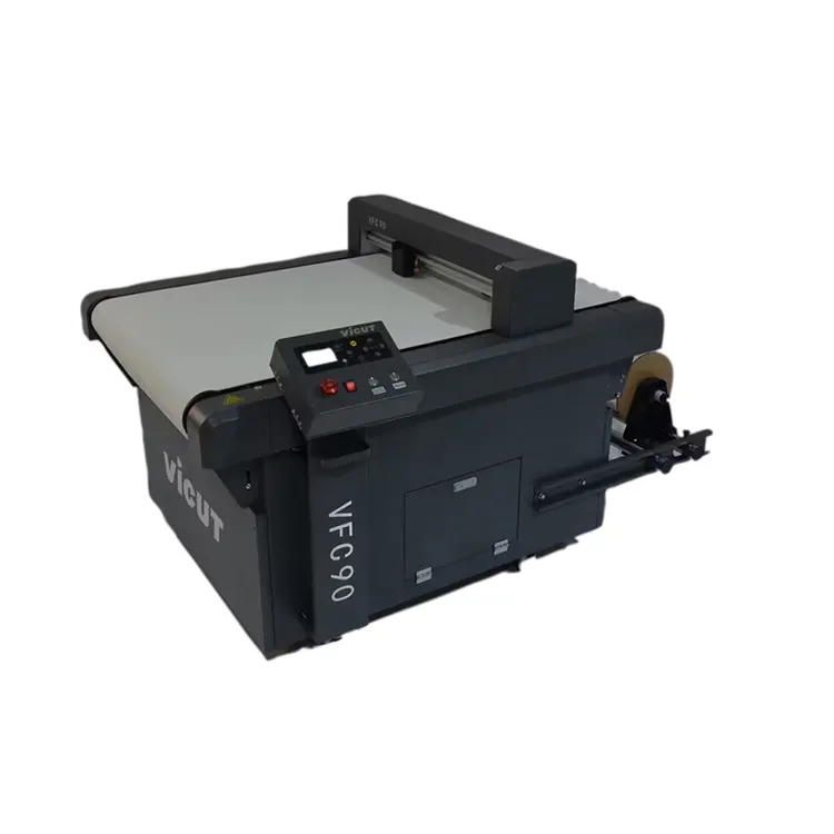 Máquina de corte plana DTF cortador de filme PET PVC cortador de alimentação automática VFC90