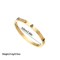 Gelang Baja Anti Karat Geometris Murah Lapis Emas 18K Zirkon Klasik Perhiasan Unisex Hadiah