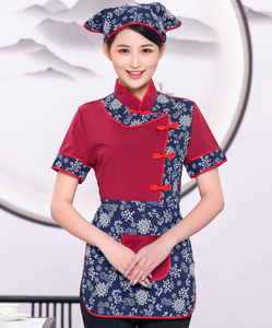 Uniforme de Chef Corto para Hotel, Chaqueta de Restaurante, Conjunto de Uniforme para Hombres y Mujeres, Cocineros, Camareros, Delantal de Rayón con Estampado Digital - Product Image 1