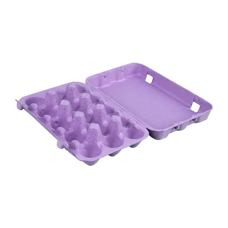Polpa bandeja de ovos, prensado a seco, polpa moldada, à prova de choque, umidade e biodegradável ovo bandeja caixa personalização