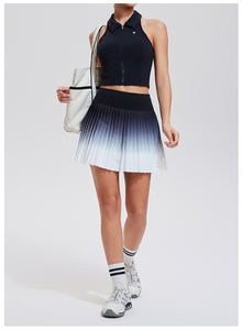 Venta al por mayor de ropa deportiva gradiente de Color Senior secado rápido cintura alta plisado bádminton Jersey bádminton <span class=keywords><strong>tenis</strong></span> faldas para mujeres - Product Image 6