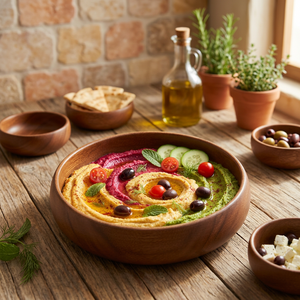 Bol à salade en bois d'acacia poli fait main, design vintage écologique pour la cuisine à domicile - Product Image 4