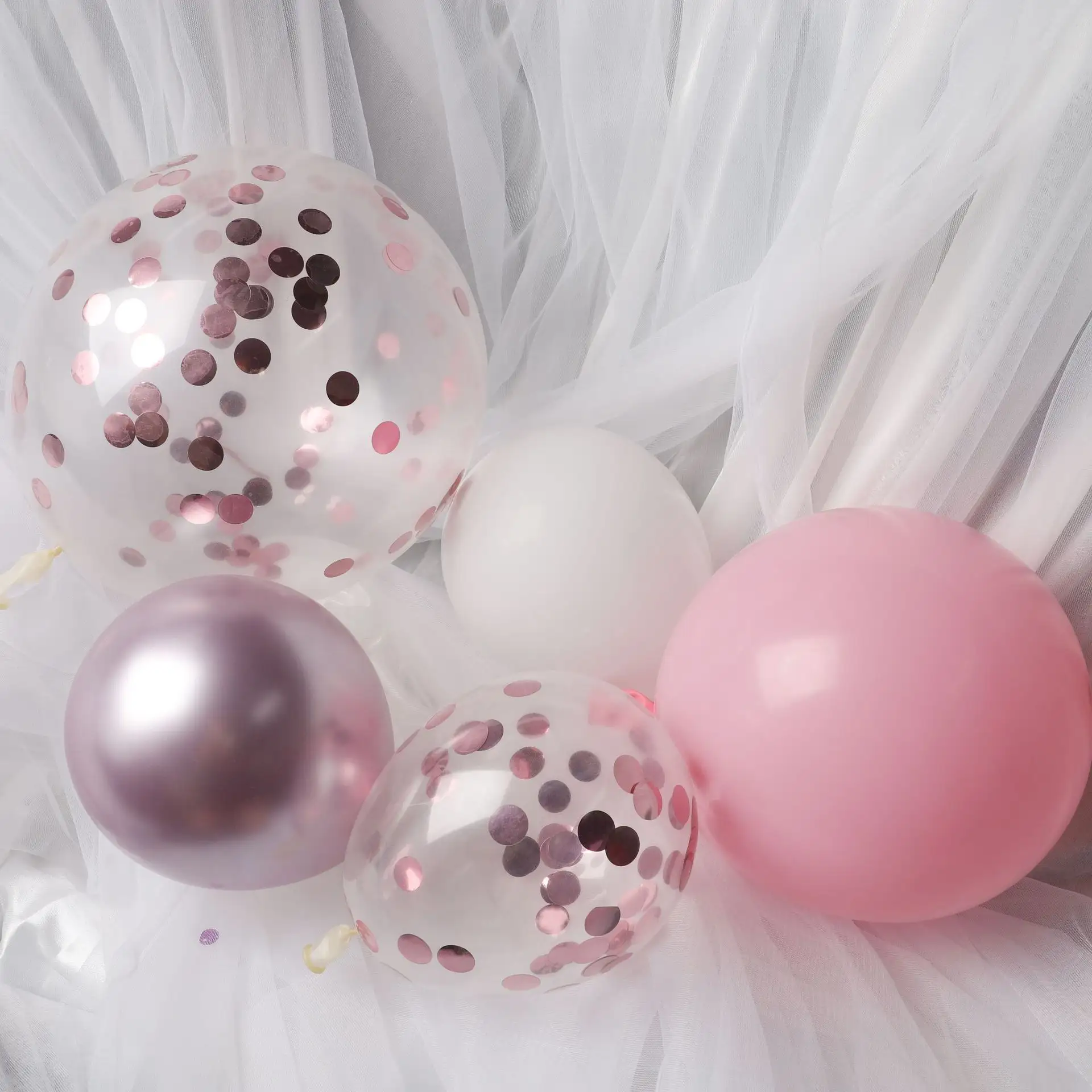 113Pcs Metallic Pink Latex Balloon Arch Set Paper Butterfly Theme Party Background Decorated Supplies