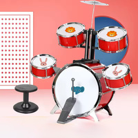 Jazz-Schlagzeug-Set für Kinder, Freistehendes Fünf-Trommeln-Set aus PVC-Material, Film- und TV-Requisiten, für 3-6 Jahre, Exportqualität