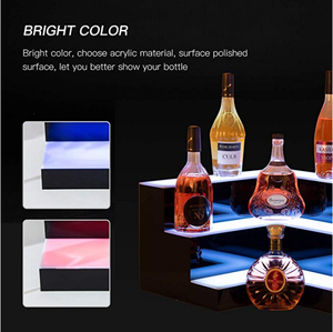 Estante de exhibición de botellas de vino LED de esquina de acrílico, <span class=keywords><strong>para</strong></span> bar, encimera, luicte, soporte <span class=keywords><strong>para</strong></span> botella de licor - Product Image 2