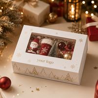Hochwertige Umweltfreundliche Weihnachtsgeschenkbox Zweiteilige Starre Box mit Klarsichtfenster Produktpräsentation Öffnungsdeckel für Farbdruck