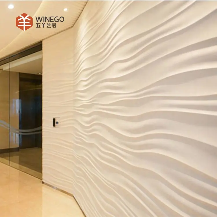 Respetuoso del medio ambiente 3D efecto laminado de madera Panel decorativo de pared Interior