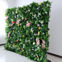Mur de fleurs tropicales artificielles 8*8 pieds, feuilles artificielles, plantes en herbe, mur de fleurs d'orchidée pour fête, événement, photographie