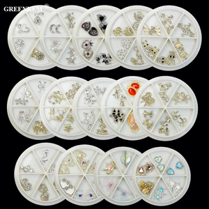 Décoration d'ongles 3D en strass et alliage, motif cerise, ours, papillon, cœur Kawaii, breloque de luxe en acrylique pour nail art - Product Image 3