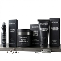 Kit de Soins Masculins Fermentés : Roll-on Contour des Yeux à la Caféine, Crème Hydratante aux Peptides, Nettoyant Contrôle Sébum – Prêt à la Vente au Détail et en Gros