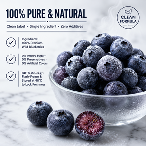 IQF Tiefgefrorene Blaubeeren HALAL-Zertifiziert Großhandel Tiefgefrorene Blaubeeren für Smoothies & Lebensmittelverarbeitung - Product Image 2