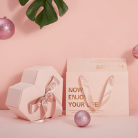 Nouveau Design de luxe Saint-Valentin fleur en forme de cœur Rose emballage cadeau boîte en papier pliable Coffret Rose Saint Saint Valentin