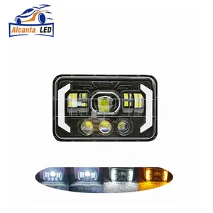 DRL 4X6 Led Headlights For Jeep Wrangler YJ Cherokee XJ H4 Plug H6054 Headlight H5054 6052 Car Accessories