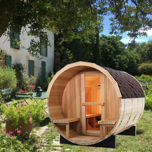 מגמות חדשות בריאות ופופולריות חיצונית סאונה מחבית קיטור חבית סאונה עם חלון זכוכית עגול למחצה - Product Image 1