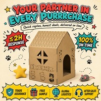 Maison à chat écologique amovible, grande, en carton, pour intérieur, avec rangement, assemblage rapide, vente en gros