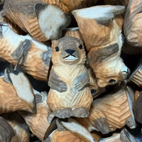 Jouet en bois sculpté en forme de marmotte, jouet créatif en bois en forme de marmotte