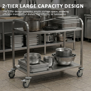 Carrello da Cucina a 3 Ripiani in Acciaio Inox, Carrello di Servizio con Ruote per <span class=keywords><strong>Ristoranti</strong></span>, Vendita Diretta dalla Fabbrica - Product Image 5