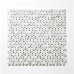Mosaico de mármol blanco redondo de 36 mm, chip redondo de 10 mm de grosor para decoración de paredes y suelos de baño, muebles de baño - Product Image 5