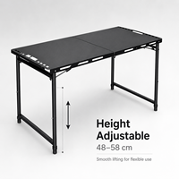 Nouvelle arrivée, table pliante tactique moderne et portable, 4 cylindres, hauteur réglable, tige hydraulique, pour dîner en plein air, camping, pique-nique