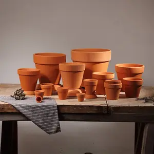 Toptan Terracotta tencere klasik Bonsai seramik saksı çok boyutlu Succulents kaktüs kırmızı kil ekici tencere