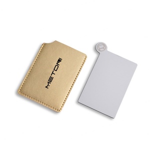 Espejo de Bolsillo Metálico Duradero con Logotipo Grabado Láser Personalizado y Funda de PU - Product Image 5