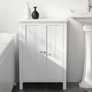 Modern Solid <strong>Pine</strong> Wood Floor Storage Cabinet with Two Adjustable <strong>Shelves</strong> Living Room &amp; Bedroom Storage <strong>Unit</strong> - Product Image 1