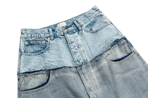 <span class=keywords><strong>Jeans</strong></span> da <span class=keywords><strong>Uomo</strong></span> Personalizzati 14 oz a Doppio Strato con Colori Contrastanti e Gamba Larga all'Ingrosso - Product Image 5