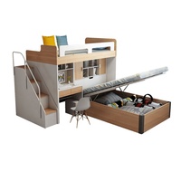 Lit multifonctionnel pour enfants, lit surélevé, lit superposé simple, combinaison armoire-bureau, mobilier de chambre à coucher