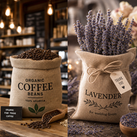 Sac à cordon en jute naturel écologique avec logo personnalisé, emballage durable, vente en gros pour bijoux, grains de café