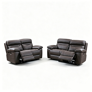 Ensemble de canapés inclinables modernes en cuir marron, luxe, 3+2+1 places, mobilier de salon, fauteuil de <span class=keywords><strong>cinéma</strong></span> à mouvement électrique, canapé de <span class=keywords><strong>cinéma</strong></span> maison - Product Image 2