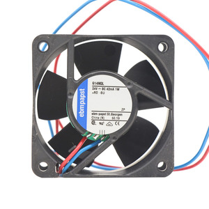 Ventilateur axial de refroidissement à faible vitesse ebmpapst 614NGL 6025 60x60x25mm 6cm 24V DC 4.2A 1W 2500RPM 12.36CFM - Product Image 1