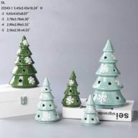 BESTCERA Árbol de Navidad creativo de porcelana con iluminación LED Cerámica Navidad Marvel Decoración Árbol de Navidad de cerámica con luz LED