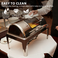Edelstahl Chafing Dish Buffet-Set Rechteckiger Speisenwärmer mit Sichtfenster Alkohol-Chafing-Dishes für Hotel, Party und Hochzeit