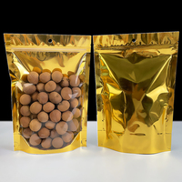 Sachet Doypack Lebei à fermeture éclair dorée transparente d'un côté, refermable, pour l'emballage et le stockage d'aliments secs, longanes et raisins secs