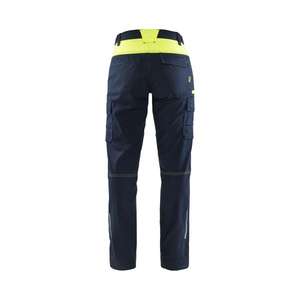 BLAKLADER - 714418328633C48 Women's Industry <b>trousers</b> stretch Dark <b>navy</b> blue/Yellow - EAN 7330509894798 <b>WORK</b> <b>TROUSERS</b> - Product Image 2