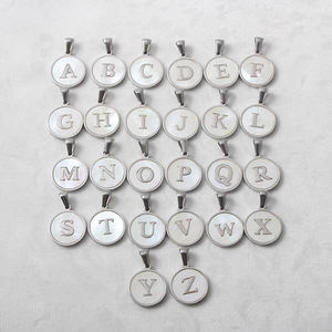 उच्च गुणवत्ता वर्णमाला पत्र लटकन खोल सतह चांदी प्रारंभिक स्टेनलेस स्टील लटकन - Product Image 2