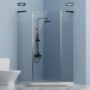 Cabina de <span class=keywords><strong>ducha</strong></span> en forma de L sin marco Kensharp soporte fijo de esquina de cristal SUS304 de 90 grados - Product Image 6