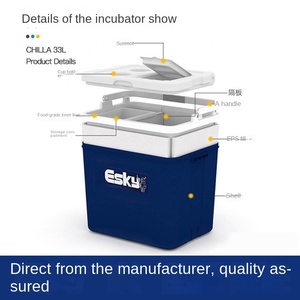 صندوق تبريد محمول معزول من ESKY للتخييم والنزهات الخارجية، سعة 6-65 لتر، معزول بالبولي يوريثين، لتوصيل الطعام والمأكولات البحرية، قابل للتركيب في السيارة - Product Image 4