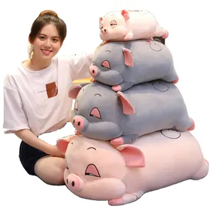 Factory Custom Hot sale 40cm Cartoon Plush Stuffed Animal Pig Hamster Cat Plush Pillow Doll Gift For Kids