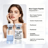 Poudre lyophilisée réparatrice et éclaircissante au tripeptide de cuivre GHK-Cu bleu pour le soin du visage des peaux sensibles OEM/ODM