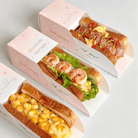 Boîte d'emballage en papier biodégradable pour sandwichs, sushis, hot-dogs, bonbons, gâteaux, gaufres, hamburgers – Idéale pour la restauration rapide à emporter – Vente chaude