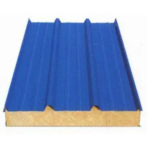Panel atap dinding sandwich PU/wool kaca pelat baja lapisan warna ringan