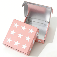 Boîte d'expédition isotherme haut de gamme rose cœur mignon avec doublure en aluminium réutilisable et taille personnalisée pour le transport d'aliments frais