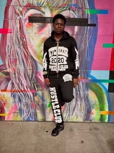 Ensemble de sweat-shirts à capuche <span class=keywords><strong>vintage</strong></span> avec broderie de patchs usés, lavage à l'acide, fermeture éclair, coupe courte et ample pour hommes - Product Image 3