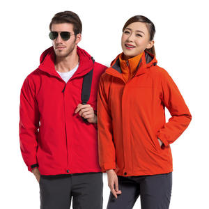 Otoño Invierno otoño hombres mujeres impermeable chaqueta de lluvia extraíble acolchado cálido capucha deportes al aire libre montañismo chaqueta impermeable - Product Image 3